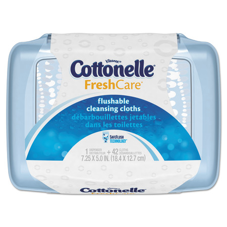 Cottonelle Fresh Care Flushable Cleansing Cloths, White, 3.75 x 5.5, 42/Pack, PK8 KCC 36734CT